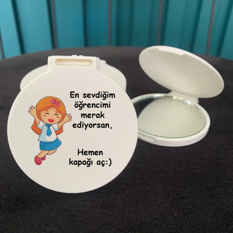 Ayna 010 - Yuvarlak - Mezuniyet Hediyesi Baskılı Hediyelik Cep Aynası