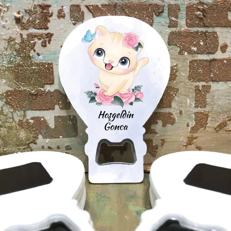 Balon Açacaklı Magnet 169 - Sevimli Kedi Hediyelik Magnet