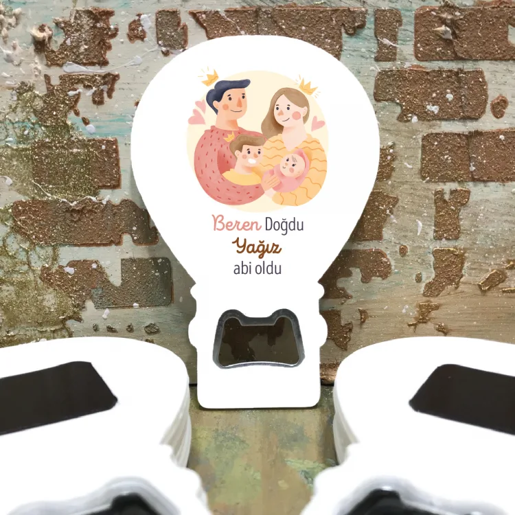 Balon Açacaklı Magnet 201 - Aile Doğum Günü Hediyelik Magnet
