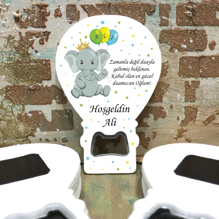 Balon Açacaklı Magnet 221 - Balonlu, Filli Hediyelik Magnet