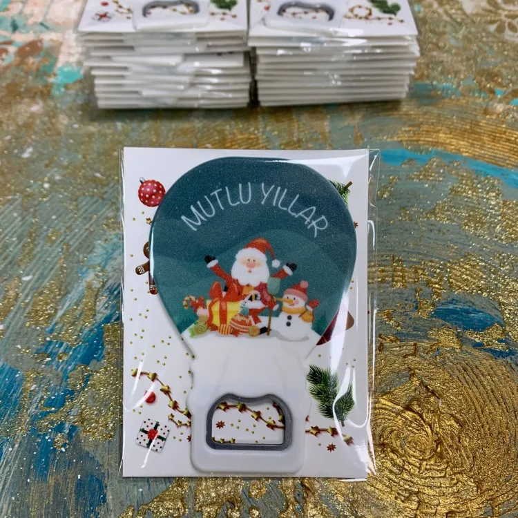 Balon Açacaklı Magnet 0336 - Mutlu Yıllar - Yılbaşı - Yeni Yıl Tasarım Hediyelik Magnet - Detay Görseli 1