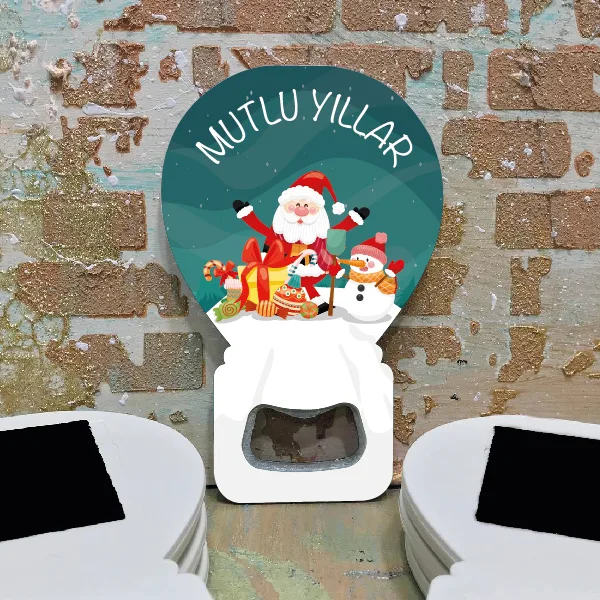 Balon Açacaklı Magnet 0336 - Mutlu Yıllar - Yılbaşı - Yeni Yıl Tasarım Hediyelik Magnet