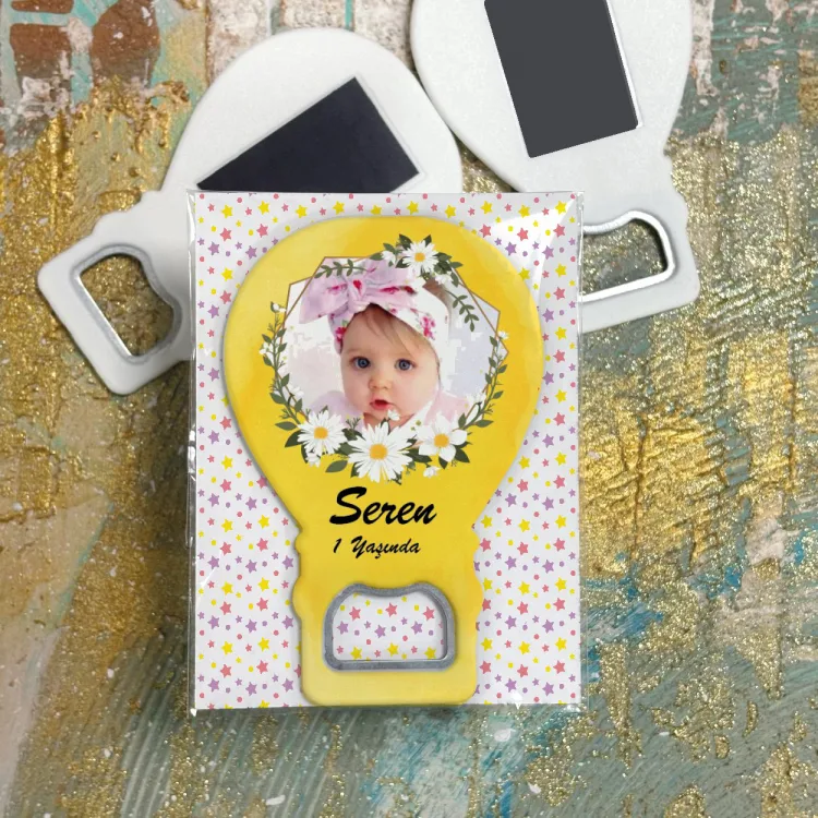 Balon Açacaklı Magnet 363 - Papatya Tasarım Fotoğraflı Magnet - Detay Görseli 1