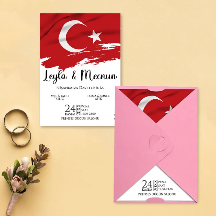 Yaren Davetiye 0796 - Türk Bayrağı Tasarımı Davetiye - Detay Görseli 10