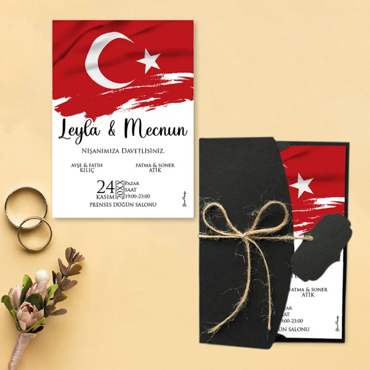 Yaren Davetiye 0796 - Türk Bayrağı Tasarımı Davetiye - Detay Görseli 8