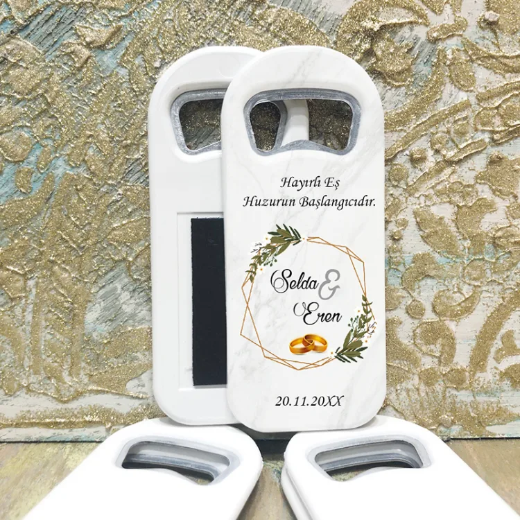 Dikdörtgen Açacaklı Magnet 01010 - Yüzüklü Hediyelik Magnet