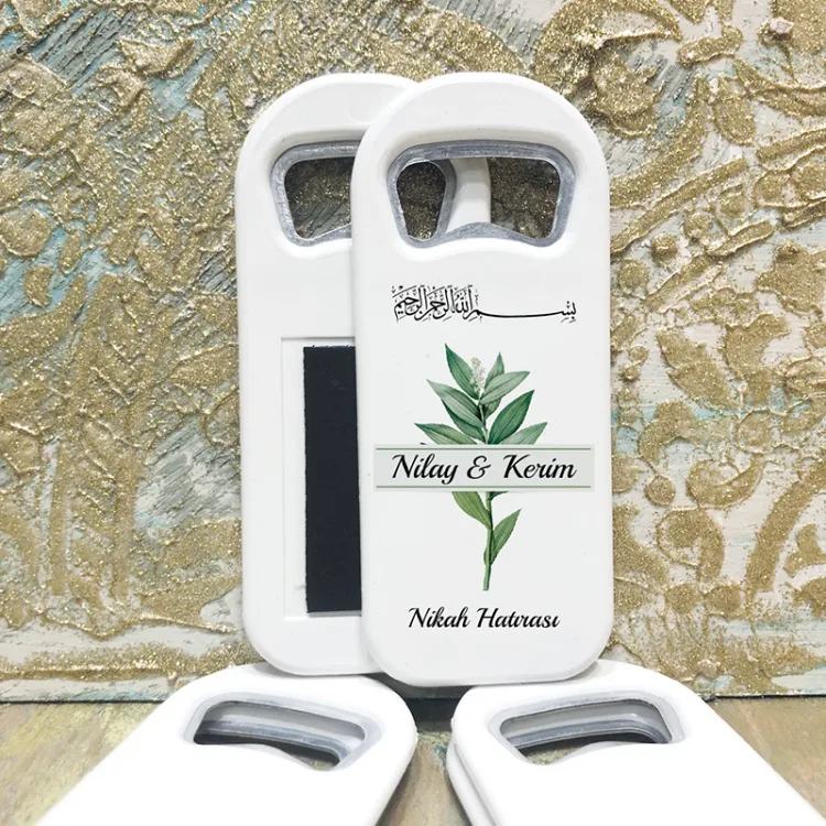 Dikdörtgen Açacaklı Magnet 01013 - Yeşil Çiçek Hediyelik Magnet