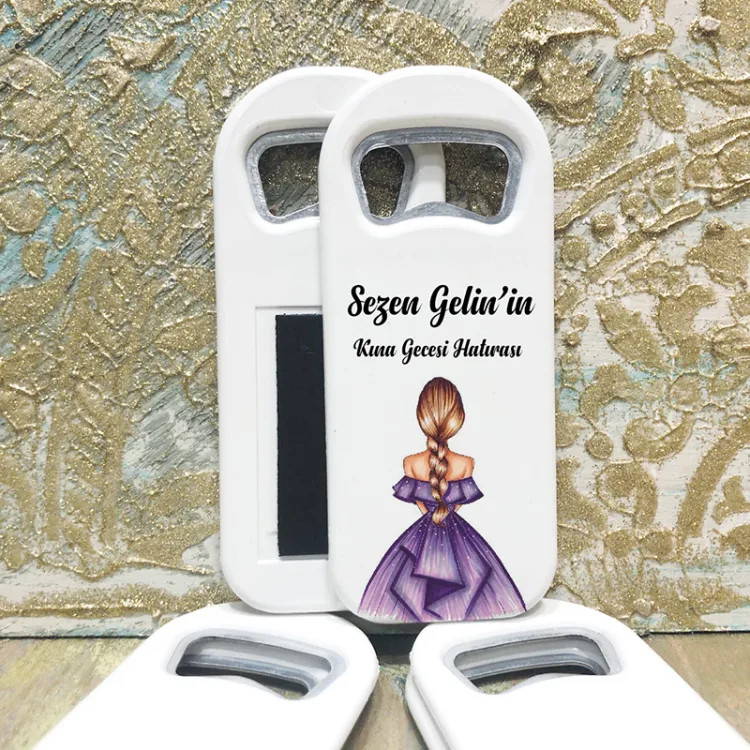 Dikdörtgen Açacaklı Magnet 01035 - Kına Kızı Tasarım Hediyelik Magnet