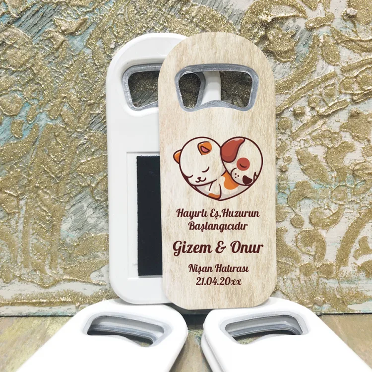 Dikdörtgen Açacaklı Magnet 01146 - Söz, Nişan, Nikah Hediyelik Magnet