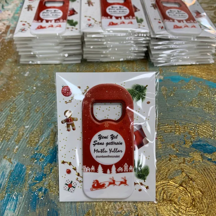 Dikdörtgen Açacaklı Magnet 01150 - Mutlu Yıllar - Yılbaşı - Yeni Yıl Tasarım Hediyelik Magnet - Detay Görseli 1