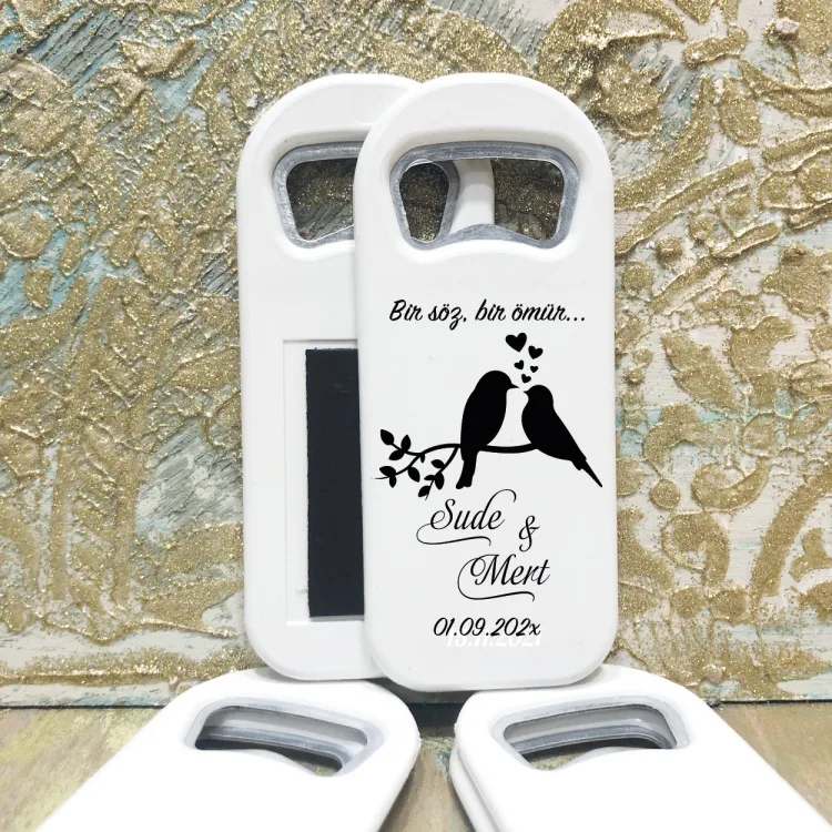 Dikdörtgen Açacaklı Magnet 02005 - Kuşlu Hediyelik Magnet