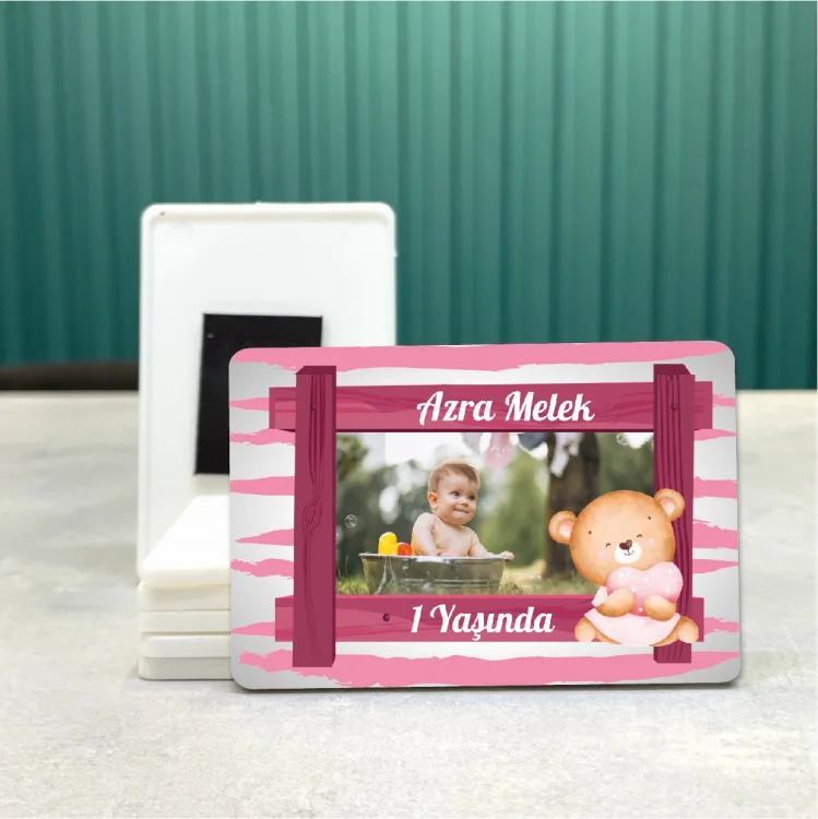 Dikdörtgen 616 Magnet - Kız Bebek Resimli Magnet