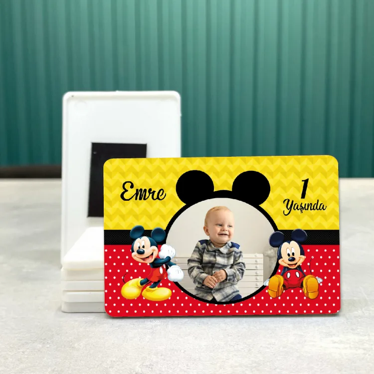 Dikdörtgen 619 Magnet - Mickey Tasarım Resimli Magnet
