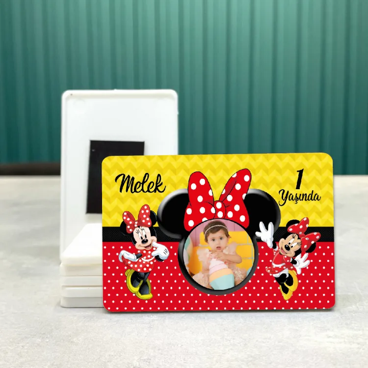 Dikdörtgen 620 Magnet - Minnie Mouse Tasarım Resimli Magnet