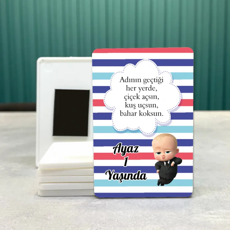 Dikdörtgen 633 Magnet - Patron Bebek Resimli Hediyelik Magnet