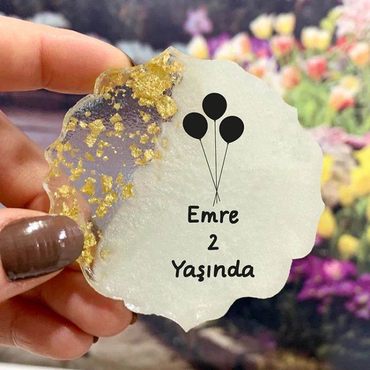 Epoksi Magnet 5027 - Hediyelik Balonlu Doğum Günü Magnet