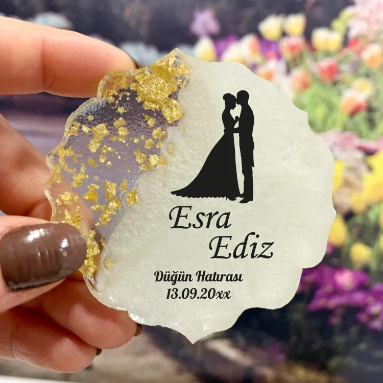 Epoksi Magnet 5047 - Hediyelik Düğün, Nişan, Söz Magnet