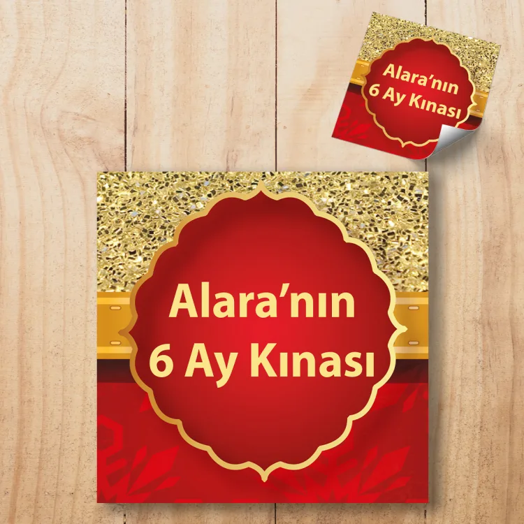 Kare Etiket 117 - 6 Ay Kına Etiketi