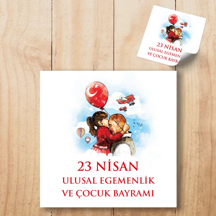 Kare Etiket 127 - 23 Nisan Çocuk Bayramı Sticker