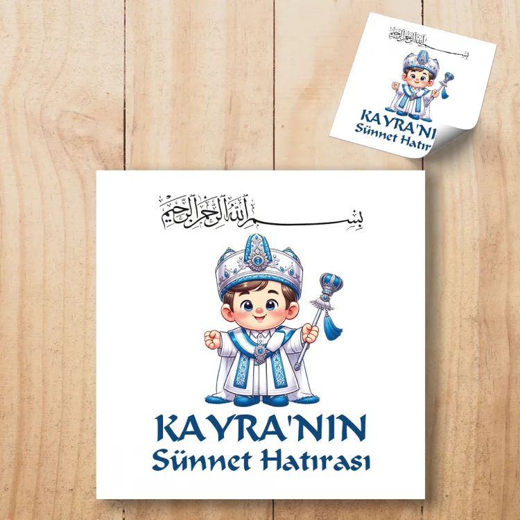Kare Etiket 177 - Sünnet Çocuğu Tasarım Sticker