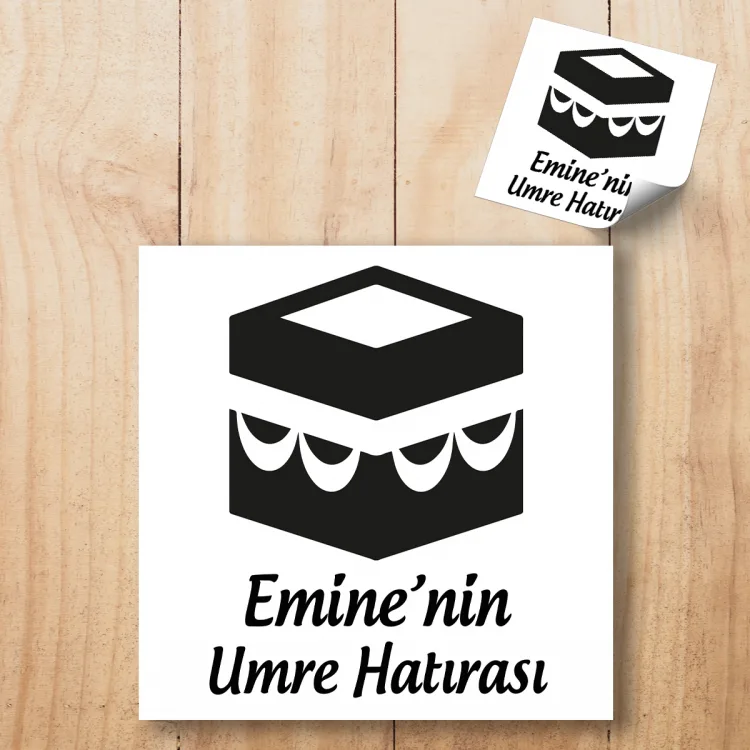 Kare Etiket 181 - Kabe Tasarım Umre  - Hac Hatırası Etiket