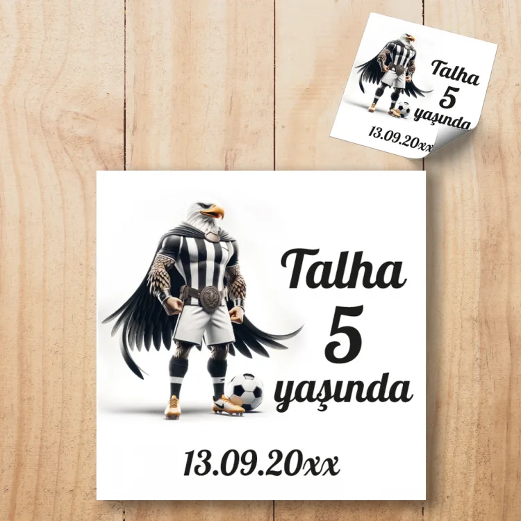 Kare Etiket 184 - Taraftar Beşiktaş Temalı Sticker