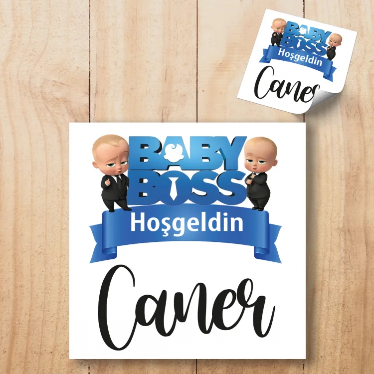 Kare Etiket 188 - Patron Bebek Tasarım Sticker