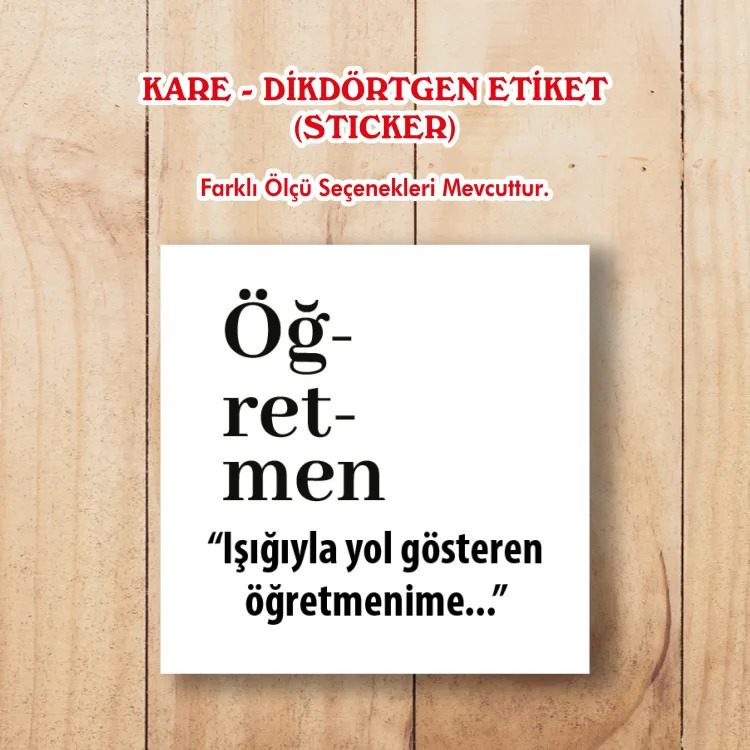 Kare Etiket 200 - Öğretmenler Günü Tasarım Sticker