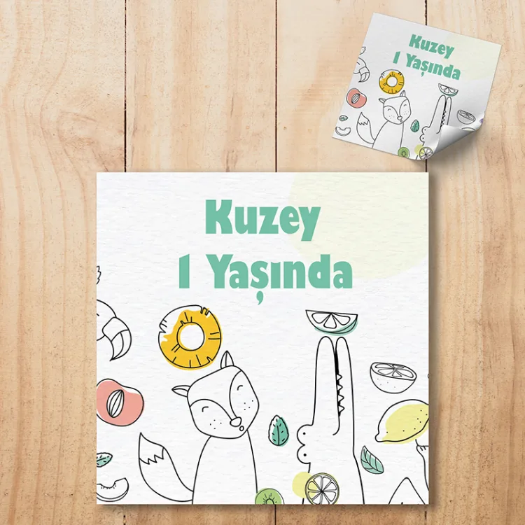 Kare Etiket 020 - Safari Tasarım Etiket