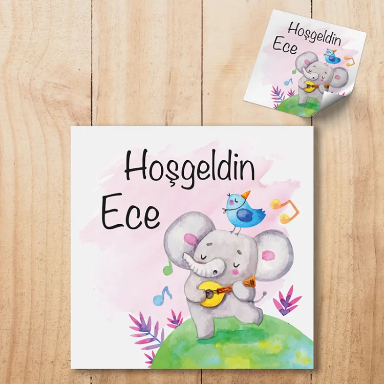Kare Etiket 071 - Fil Tasarım Etiket