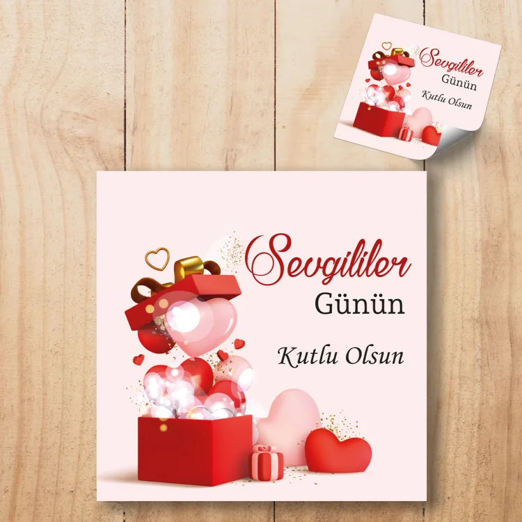 Kare Etiket 146 - 14 Şubat Sevgililer Günü Sticker