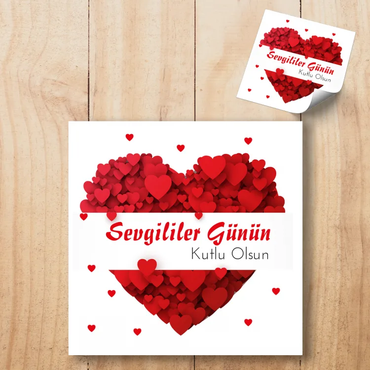 Kare Etiket 149 - 14 Şubat Sevgililer Günü Sticker