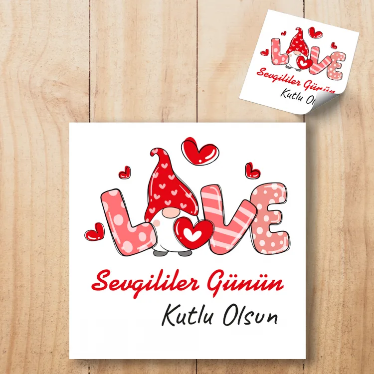 Kare Etiket 150 - 14 Şubat Sevgililer Günü Sticker