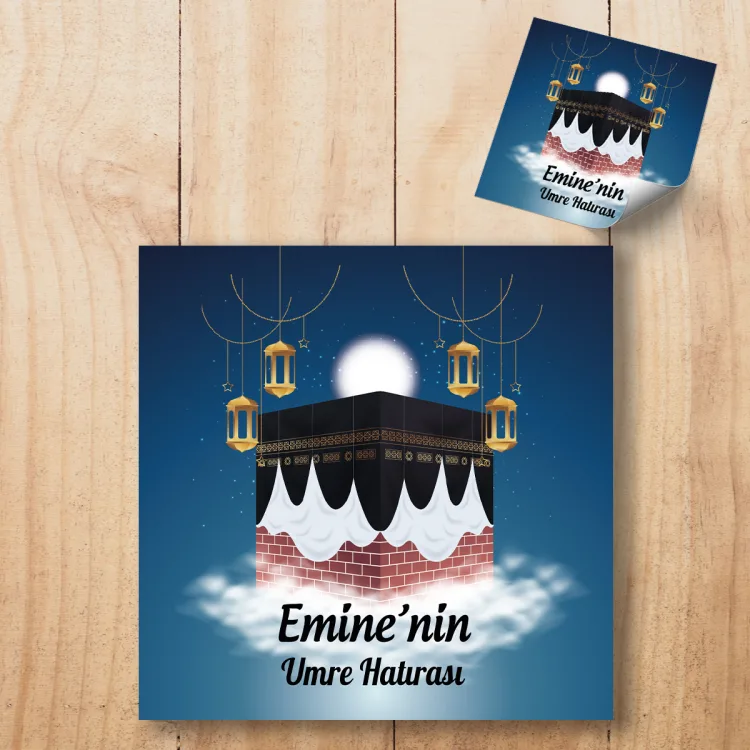Kare Etiket 153 - Kabe Tasarım Umre  - Hac Hatırası Etiket