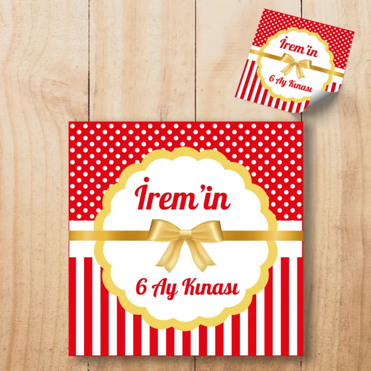 Kare Etiket 157 - 6 Ay Kınası Sticker