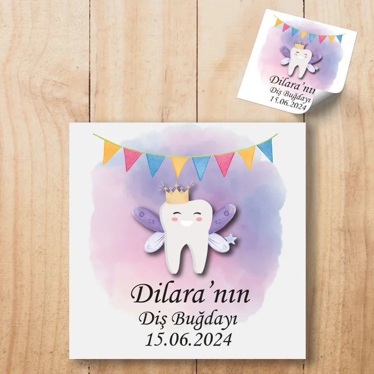 Kare Etiket 165 - Diş Buğdayı Tasarım Sticker