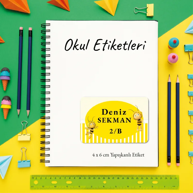 Okul Etiketi 004 - Arı Maya Tasarım