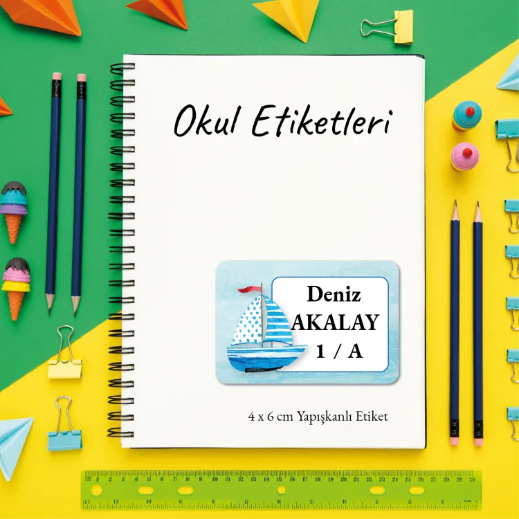 Okul Etiketi 016 - Denizci Tasarım