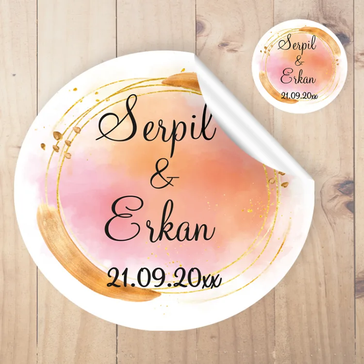 Yuvarlak Etiket 002 - Söz, Nişan, Düğün Tasarım