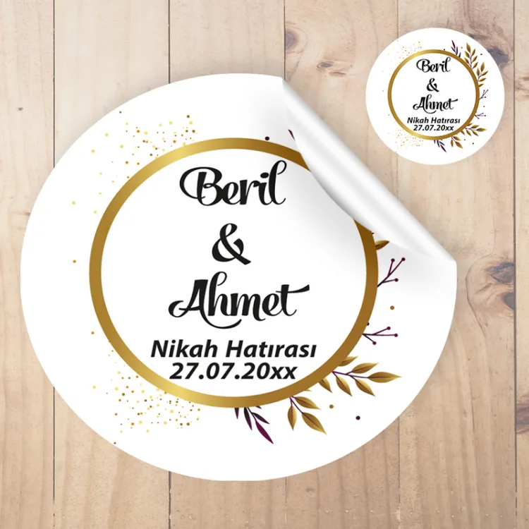 Yuvarlak Etiket 026 - Gold Temalı Etiket