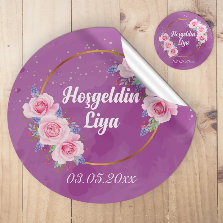 Yuvarlak Etiket 043 - Mor Tasarım