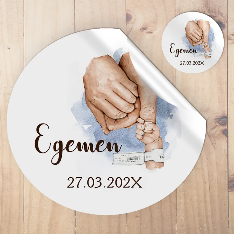 Yuvarlak Etiket 068 - Bebek Eli Tasarım