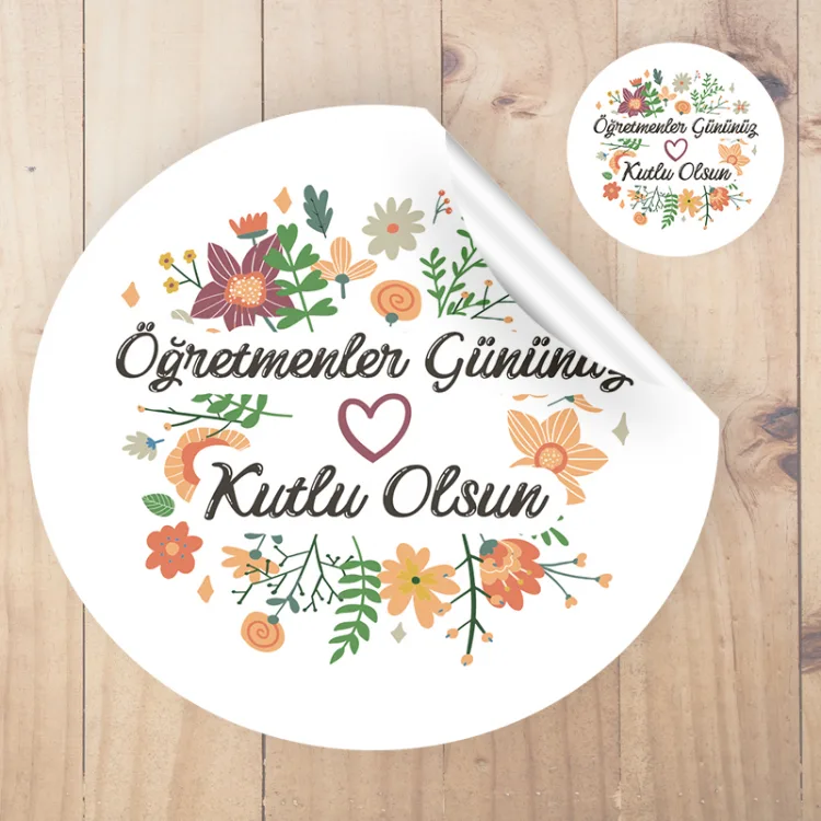 Yuvarlak Etiket 098 - Öğretmenler Günü Temalı