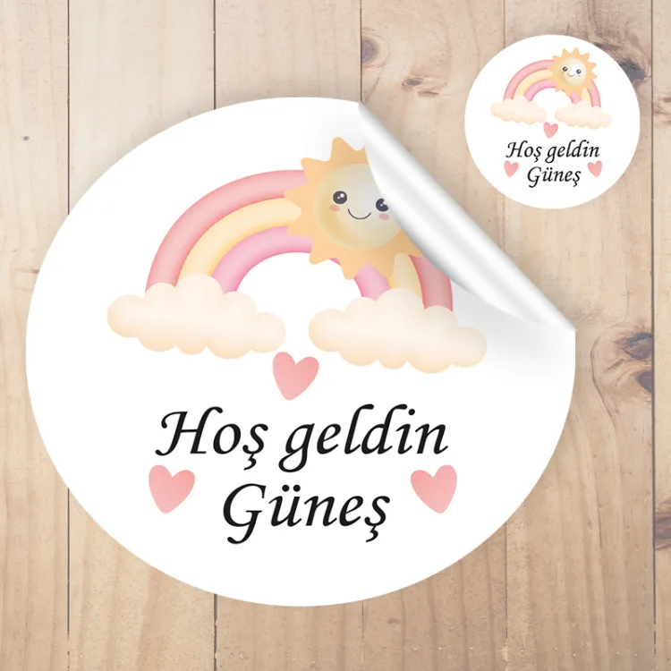 Yuvarlak Etiket 107 - Güneş Tasarımı