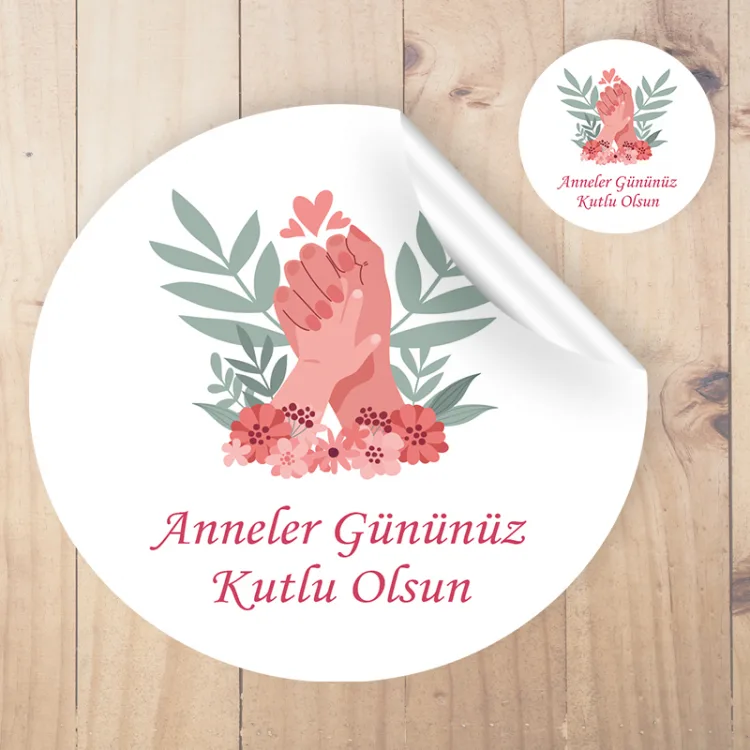Yuvarlak Etiket 123 - Anneler Günü