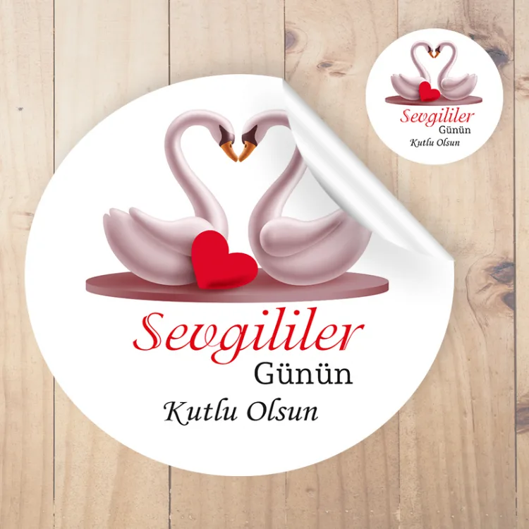 Yuvarlak Etiket 147 - 14 Şubat Sevgililer Günü Temalı