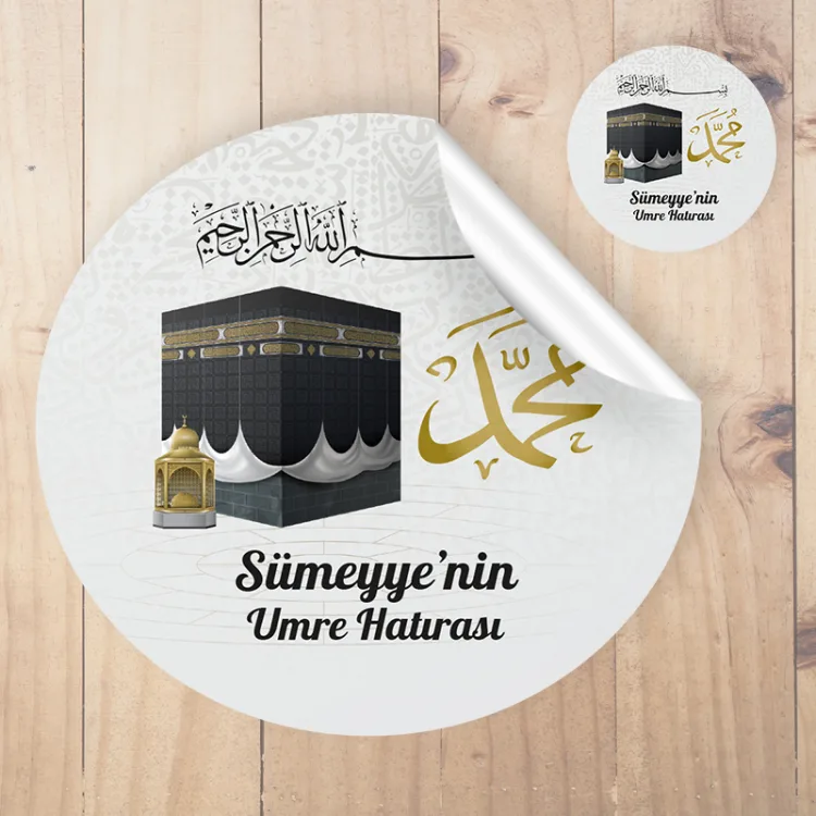 Yuvarlak Etiket 155 - Hac, Umre Tasarım