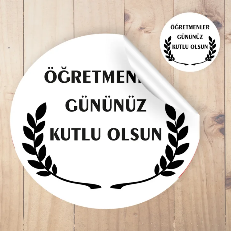Yuvarlak Etiket 175 - 24 Kasım Öğretmenler Günü Sticker