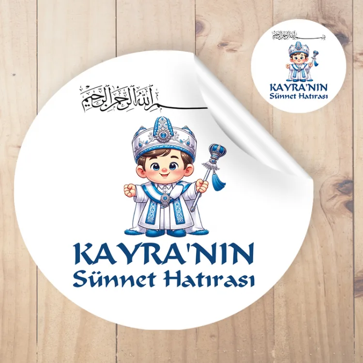 Yuvarlak Etiket 177 - Sünnet Çocuğu Tasarım Sticker