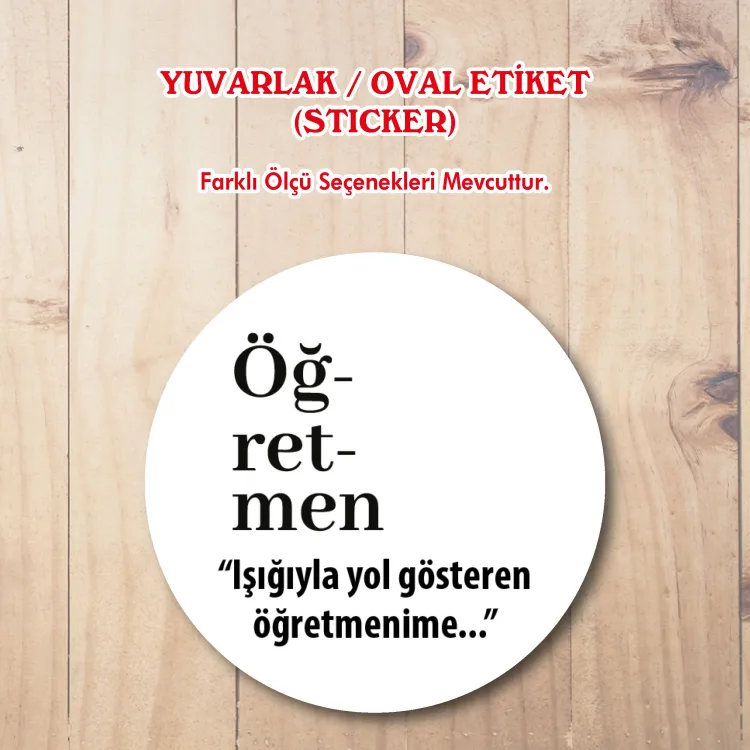 Yuvarlak Etiket 200 - Öğretmenler Günü Temalı